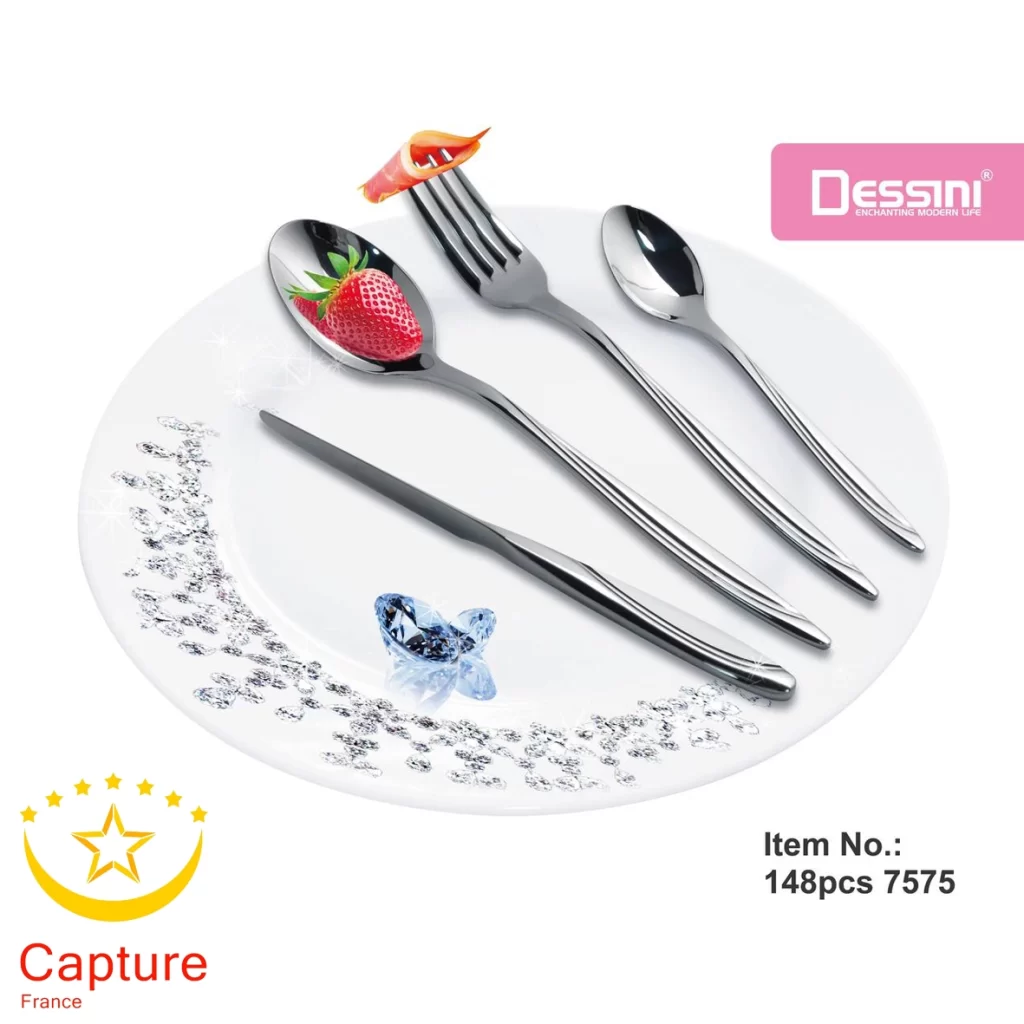 سرویس قاشق وچنگال دیسینی ۳۰نفره ۱۴۸ پارچ بدون چمدان کد 7575