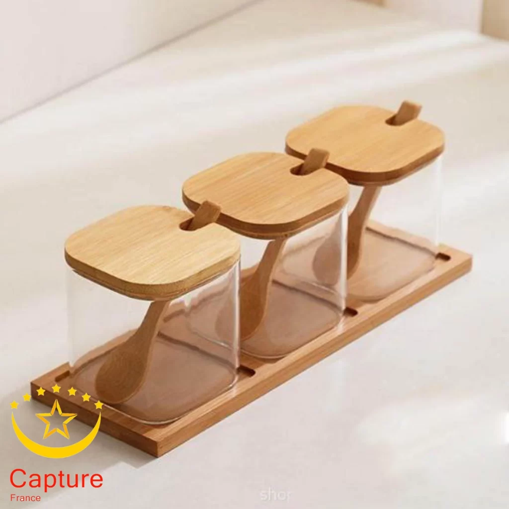 جا ادویه شیشه ای مربعی