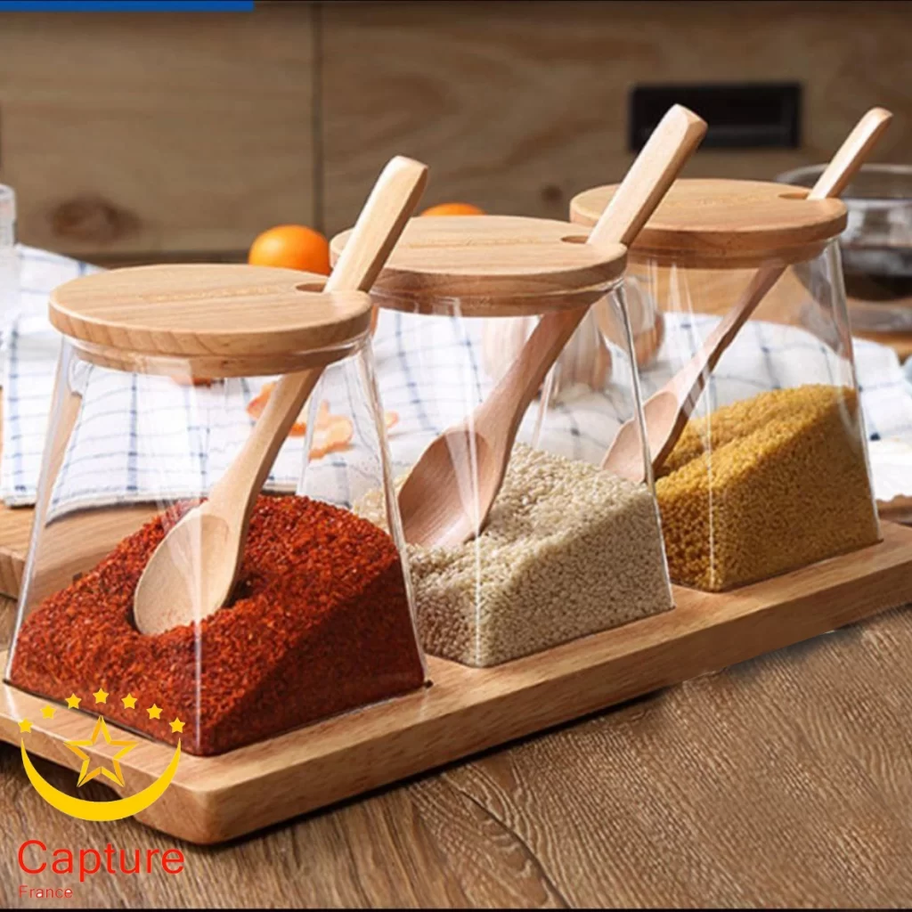 جا ادویه شیشه ای مکعب