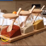 جا ادویه شیشه ای مکعب