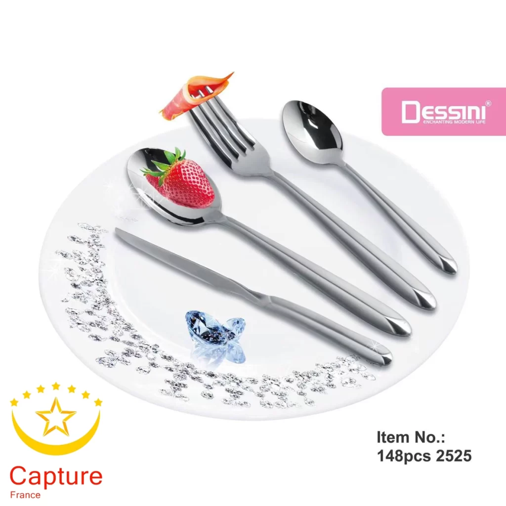 سرویس قاشق وچنگال دیسینی ۳۰نفره ۱۴۸ پارچ بدون چمدان کد 2525