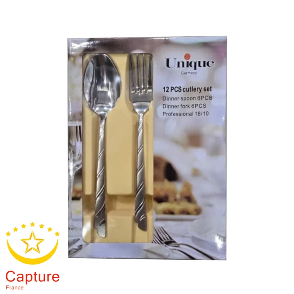 سرویس قاشق و چنگال ۶ نفره یونیک دسته استیل