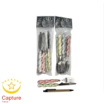 ست کارد و چنگال میوه‌خوری ۶ نفره دسته سرامیکی