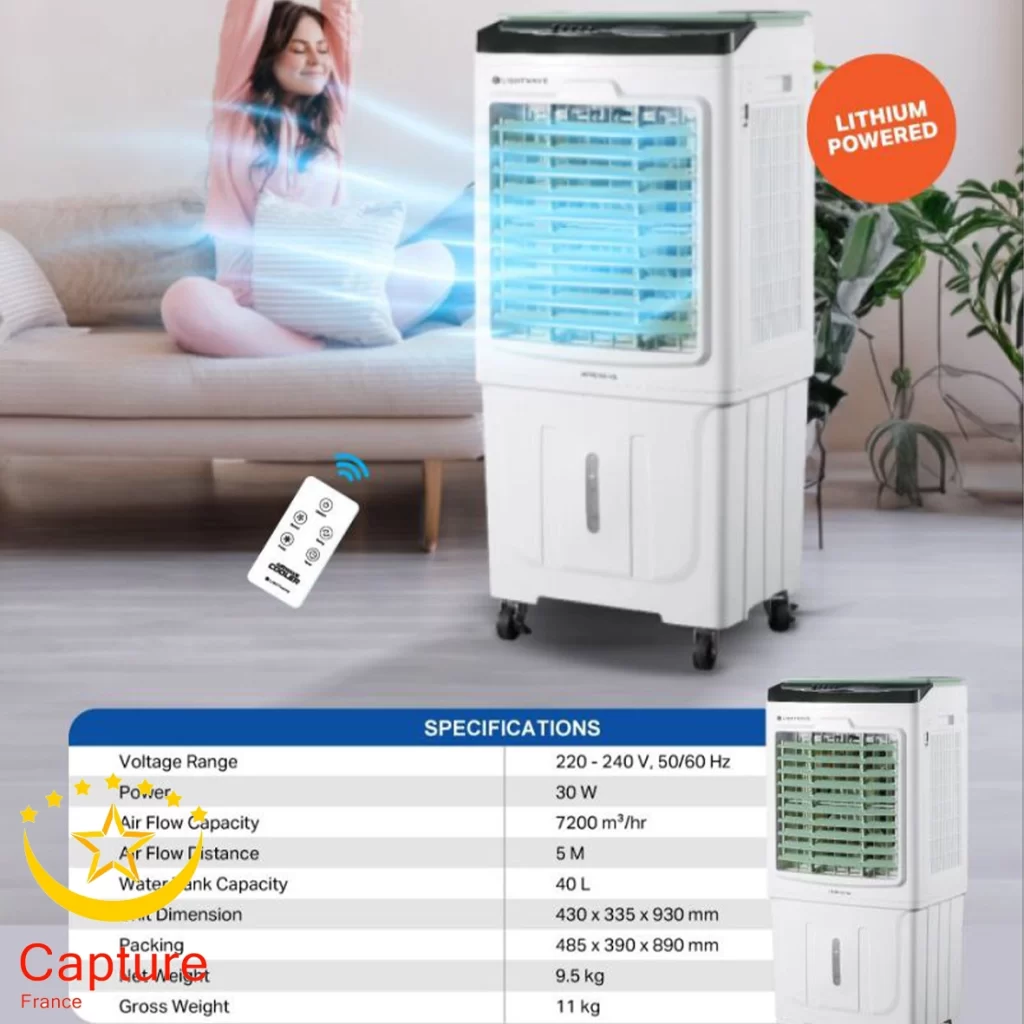 کولر آبی پرتابل شارژی لایت ویو مدل LW-WC-DC-40L