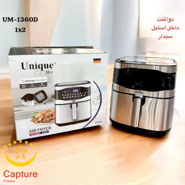 سرخ کن 12 لیتری استیل یونیک مدل دو المنت um-1360d