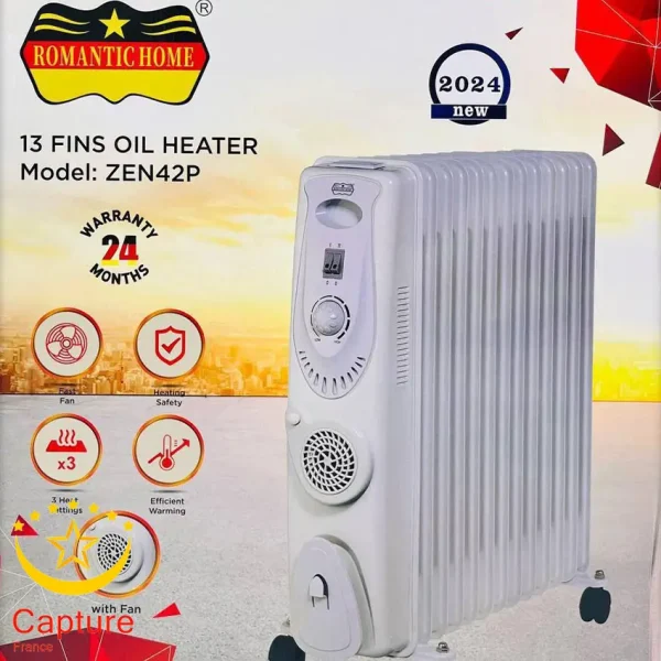 بخاری برقی شوفاژی رومانتیک مدل ZEN42P