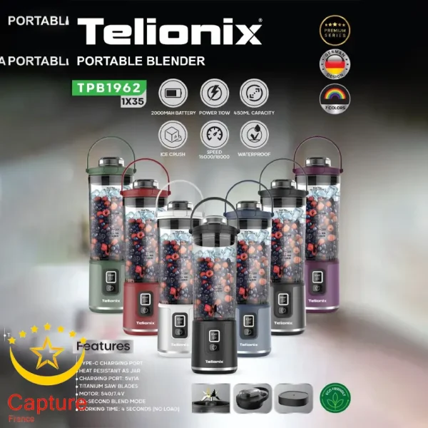 شیکر تیلونکس شارژی مدل 1962 – بهترین انتخاب برای تهیه سریع نوشیدنی‌های سالم